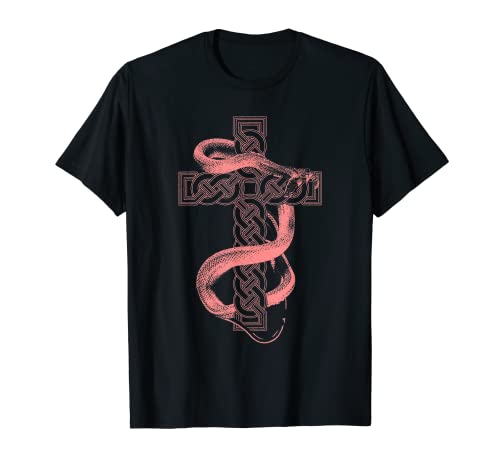 Alternativa Clothes Aesthetic Goth Women – Snake and Cross Camiseta