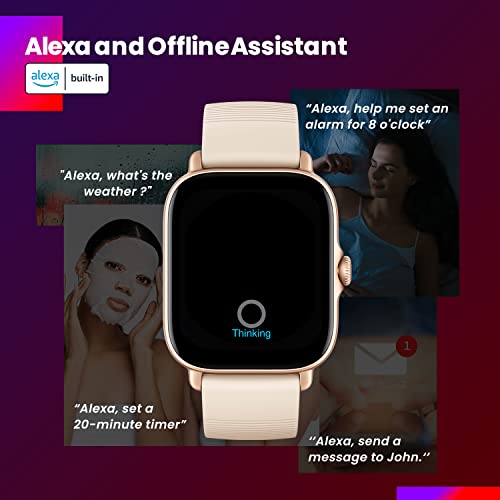 Amazfit GTS 3 Smartwatch Fitness Monitoreo de Ciclo Femenino con Frecuencia Cardíaca, SpO2 Sueño Estrés Reloj Inteligente con150+ Modos Deportivos GPS 5 ATM a Prueba de Agua Alexa Integrado Rosa