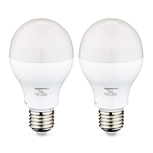 Amazon Basics - Bombilla LED E27, G93, estilo globo, con rosca Edison, 14,5 W (equivalente a 100 W), brillante y cálida,no regulable, paquete de 2