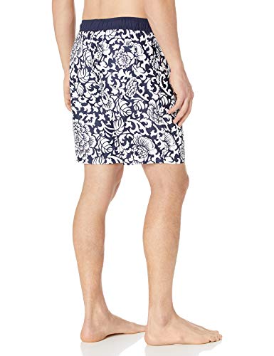 Amazon Essentials Bañador de 9"de secado rápido fashion-swim-trunks, Black Vintage Floral, US XS (EU XS)