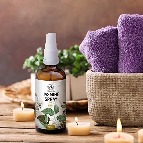 Ambientador Pulverizador con Aceite Esencial de Jazmín 100ml - Perfumador Hogar - Perfume de Interior - Fragancia Jazmín - Spray Almohada - Ambientador Armario Ropa - Perfumador Spray