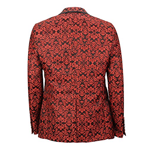 Americana para hombre, roja, con estampado de cachemira, diseño italiano, entallada, tallas 36-54 Rojo rosso 56