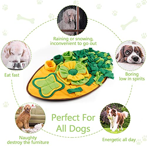 Amzeeniu Snuffle Mat 70 * 40cm Perros Alfombra de Actividades para Mascotas Alfombra Olfato Perro Gatos Mascotas Estera Tapete de Entrenamiento Rompecabezas Juguetes de alimentación Olfatear Mascotas