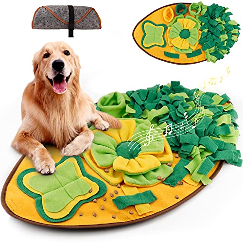 Amzeeniu Snuffle Mat 70 * 40cm Perros Alfombra de Actividades para Mascotas Alfombra Olfato Perro Gatos Mascotas Estera Tapete de Entrenamiento Rompecabezas Juguetes de alimentación Olfatear Mascotas