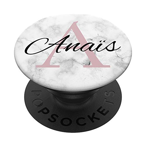 Anaïs Rose monograma rosa letra A niñas PopSockets PopGrip Intercambiable