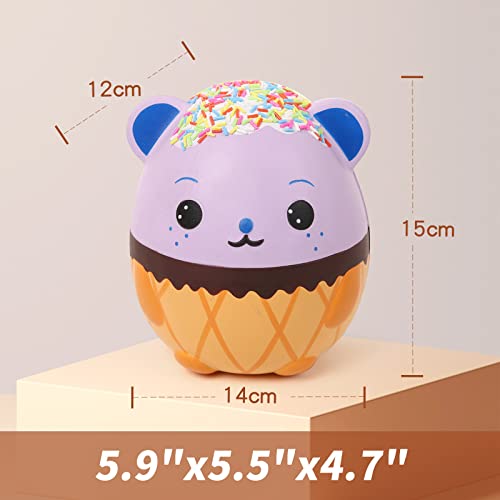 Anboor 5.5 Pulgadas Squishies Jumbo Panda Egg Creamy Candy Ice Cream Slow Rising Perfumado Kawaii Squishies Animal Toy para Colección, 1 Pcs