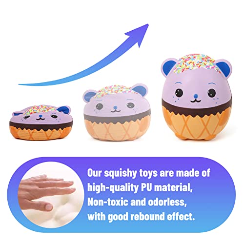 Anboor 5.5 Pulgadas Squishies Jumbo Panda Egg Creamy Candy Ice Cream Slow Rising Perfumado Kawaii Squishies Animal Toy para Colección, 1 Pcs