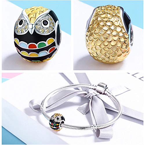 Angelazy Colgantes De para Mujer,Moda Chainless Romántico Colorido Búho Negro Forma Encante para Damas Accesorios Joyas Regalo De Cumpleaños Parte Accesorios