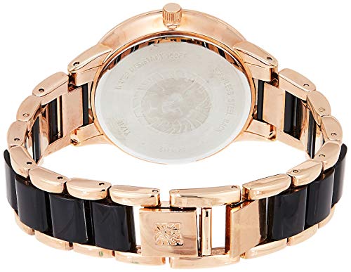 Anne Klein Reloj Analógico para Mujer de Cuarzo con Correa en Acero Inoxidable AK/1412BKRG