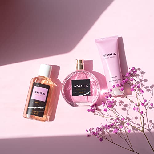 Anouk Rose & Noir Estuche de Regalo para Mujer EdT 100 ml + Body Lotion 75 ml + Gel Baño 100 ml