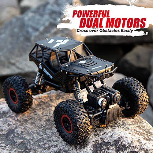 ANTAPRCIS 4WD RC Coche, 1:14 Off-Road Coche Teledirigido, 2.4GHz Crawler Camiones de Control Remoto Juguete con 2 Baterías Recargables, Regalo para Niños