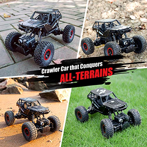 ANTAPRCIS 4WD RC Coche, 1:14 Off-Road Coche Teledirigido, 2.4GHz Crawler Camiones de Control Remoto Juguete con 2 Baterías Recargables, Regalo para Niños