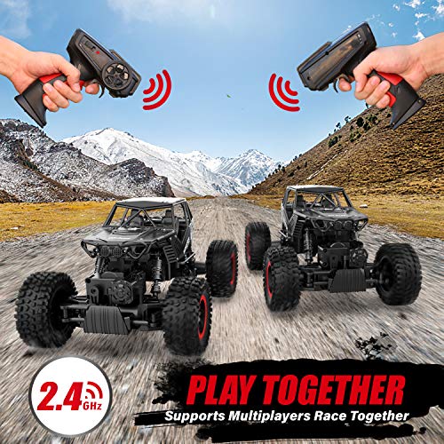 ANTAPRCIS 4WD RC Coche, 1:14 Off-Road Coche Teledirigido, 2.4GHz Crawler Camiones de Control Remoto Juguete con 2 Baterías Recargables, Regalo para Niños