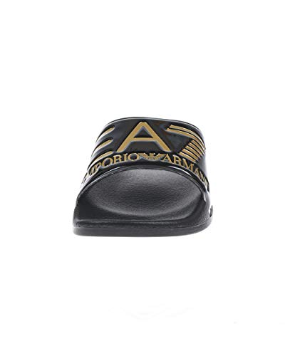 Armani Exchange Chancla Black/Gold Palas para Mujer, 37