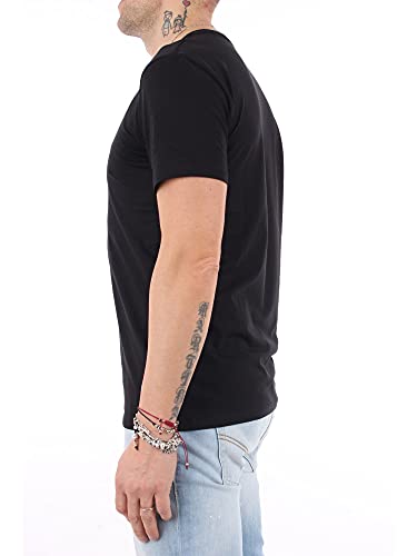 Armani Exchange Pima Cotton V-Neck Camiseta, Negro (Black 1200), Small para Hombre