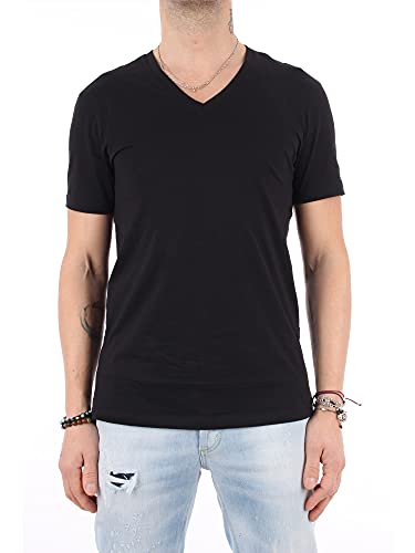 Armani Exchange Pima Cotton V-Neck Camiseta, Negro (Black 1200), Small para Hombre