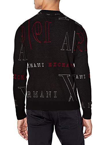 Armani Exchange Pullover Sweater, BLACK/BLACK/RED HERI, XS