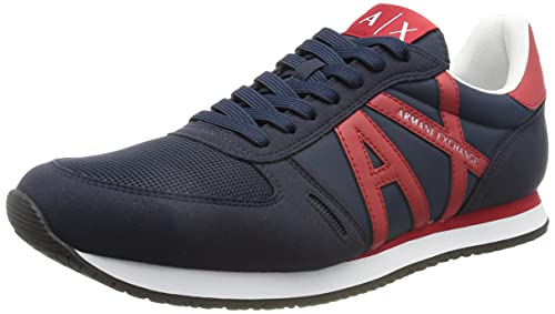 Armani Exchange Rio Retro Running, Zapatillas Hombre, Indigo Red, 44 EU