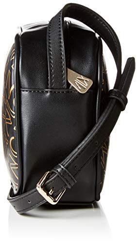 Armani Exchange - Small Crossbody Bag, Bolsos bandolera Mujer, Dorado (Black/Gold), 13x6.5x18 cm (B x H T)