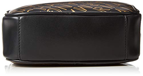 Armani Exchange - Small Crossbody Bag, Bolsos bandolera Mujer, Dorado (Black/Gold), 13x6.5x18 cm (B x H T)