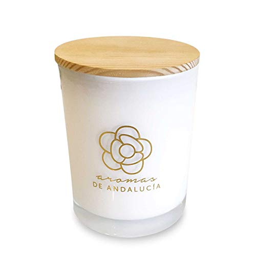 AROMAS DE ANDALUCIA, Vela Aromática, Cera de Soja, 100% Natural, Dama de Noche, Cristal, 250 gr, Regalo Relajante (Dama de Noche, 250)