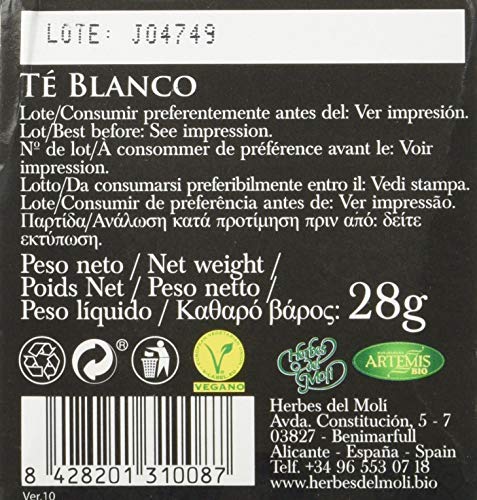 Artemisbio Te Blanco Fair Trade Eco Bolsitas 20 Filtros, 28g