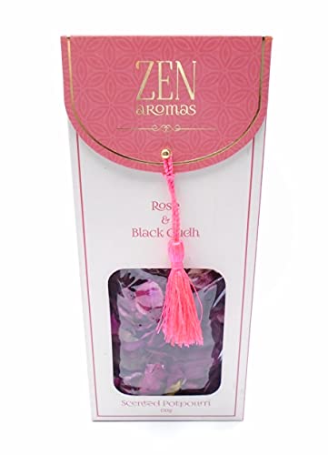 ARUNDEL SERVICES Zen popurrí perfumado 150g Rosa Madera de oudh Negro (Rose Black oudh Wood) Caja de Regalo Fragancia de Bosque seco Incienso Buenos olores de casa Incienso