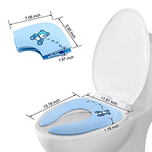 Asiento de Inodoro Plegable para Niños, Orinal de Bebé Tapa WC Portátil para Casa y Viajes, Reductor WC como Protector para Infantil