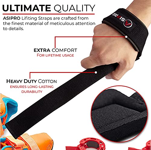 ASIPRO Correas Levantamiento de Pesas, Straps Gym Agarraderas Gym, para Gimnasio, Fitness, Culturismo Weight Lifting Straps Powerlifting para Mujeres y Hombres