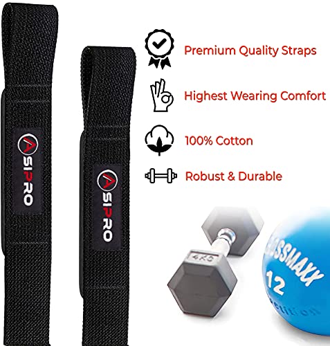 ASIPRO Correas Levantamiento de Pesas, Straps Gym Agarraderas Gym, para Gimnasio, Fitness, Culturismo Weight Lifting Straps Powerlifting para Mujeres y Hombres