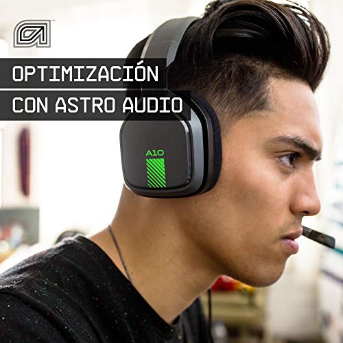 ASTRO Gaming A10 Auriculares alámbricos, ligeros y resistentes, ASTRO Audio, clavija de 3.5mm, para Xbox Series X y S, Xbox One, PS5, PS4, Nintendo Switch, PC, Mac, móvil - Negro/Verde