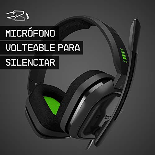 ASTRO Gaming A10 Auriculares alámbricos, ligeros y resistentes, ASTRO Audio, clavija de 3.5mm, para Xbox Series X y S, Xbox One, PS5, PS4, Nintendo Switch, PC, Mac, móvil - Negro/Verde