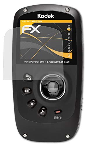 atFoliX Película Protectora Compatible con Kodak PLAYSPORT Zx5 Lámina Protectora de Pantalla, antirreflejos y amortiguadores FX Protector Película (3X)