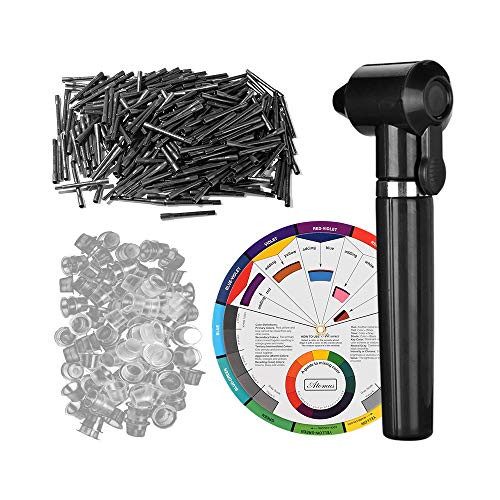 ATOMUS Tattoo Ink Mixer Machine Kit Black Electric Tattoo Pigment Agitator Mixing 100pcs Mixing Sticks Tattoo Ink Cups 1pc Mini Color Wheel for Tattoo Maquillaje permanente Microblading