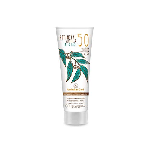 Australian Gold Botanical Spf50 Tinted Face #Rich-Deep, Blanco, 88 Mililitros