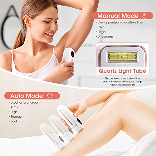 Autozstar Depiladora de luz pulsada, IPL Depiladora de Luz Pulsada 999,999 Flashes, Sistemas de Depilación Dispositivo Profesional, adecuada para mujeres y hombres (Blanco)