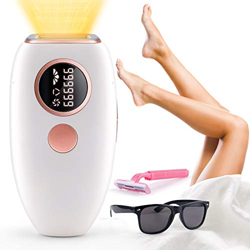 Autozstar Depiladora de luz pulsada, IPL Depiladora de Luz Pulsada 999,999 Flashes, Sistemas de Depilación Dispositivo Profesional, adecuada para mujeres y hombres (Blanco)