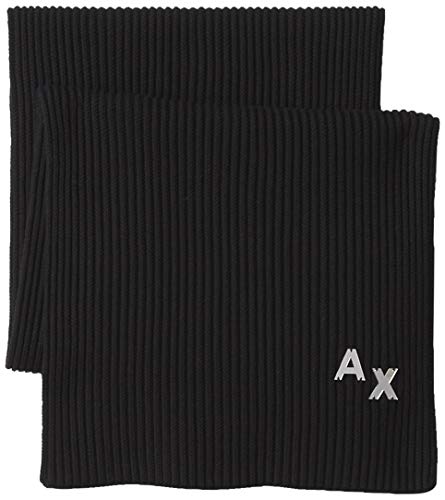 A|X Armani Exchange Bufanda plisada para mujer con AX Initial, color negro, talla única