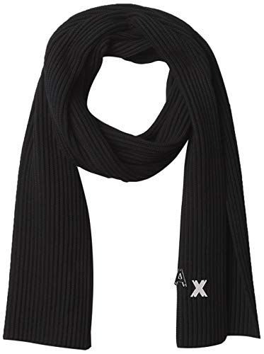 A|X Armani Exchange Bufanda plisada para mujer con AX Initial, color negro, talla única