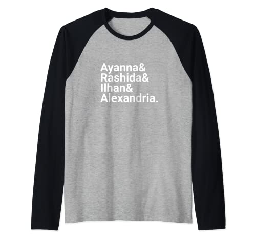 Ayanna, Rashida, Ilhan, and Alexandria Congress Squad Estados Unidos. Camiseta Manga Raglan