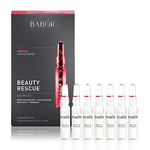 Babor Beauty Rescue Ampollas de sérum concentrado para el rostro, para una mayor resistencia y luminosidad, fórmula vegana, en formato de 7 x 2 ml