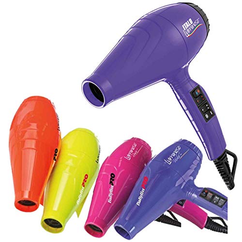 Babyliss Pro - Secador luminoso ionico, 6 ajustes de calor y velocidad, 2100 W, color amarillo