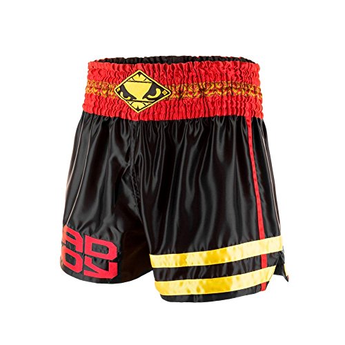 Bad Boy Men 's TII Sok – Pantalones Cortos para Muay Thai, Hombre, Color Black/Red/Gold, tamaño XS