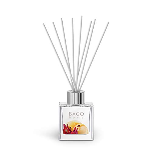 BAGO home Difusor de Varillas Perfumado - Marula, 100 ml | con 8 Palitos de Fibra | Ambientador sin Alcohol para casa, oficina, baño