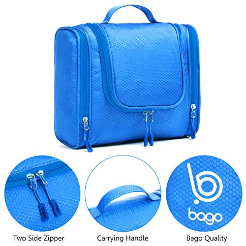 Bago Travel Toiletry Bag for Men Women and Kids Hanging Cosmetic Pouch/Toiletries Organiser for Home/Overnight Make Up Kit (Blue)