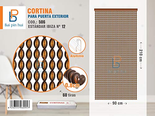 BAI PIN HUI Cortina para Puerta Exterior (Chocolate)