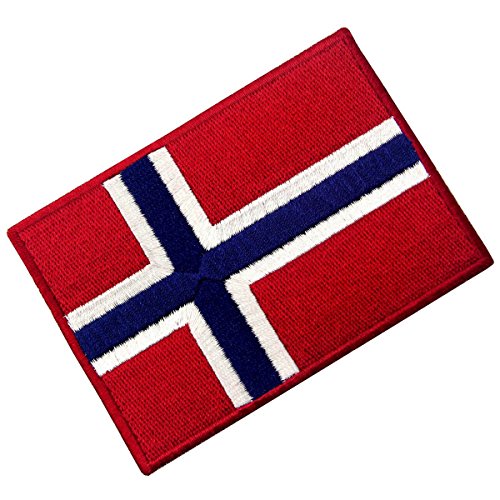 Bandera de Noruega Emblema Noruego Parche Bordado de Aplicación con Plancha