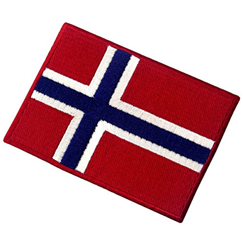 Bandera de Noruega Emblema Noruego Parche Bordado de Aplicación con Plancha