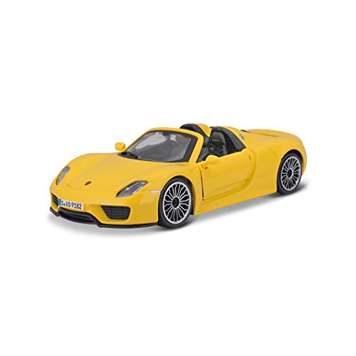 Bauer 18-21076Y Porsche 918 Coche modelo Spider en escala 1:24, amarillo