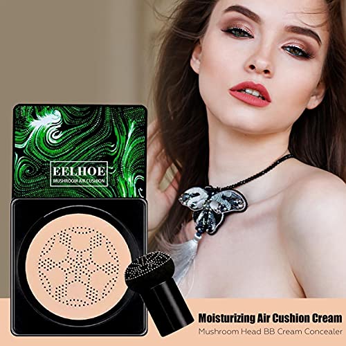 BB Cream Líquida Fundación Cojín De Aire con Cabeza De Hongo Mushroom Head Air Cushion BB Cream Ocultador Base De Maquillaje Hidratante Corrector Permeable Al Aire Brillo Natural